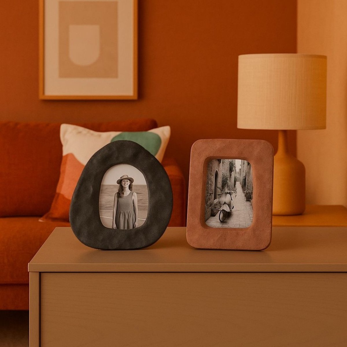 Cadre photo organique 20x15cm marron, ORNAMI