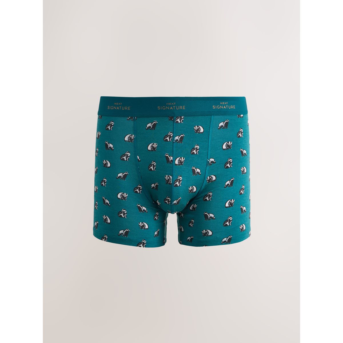 Boxer coton majoritaire, lot de 4 Signature animaux des bois verts/oranges, NEXT