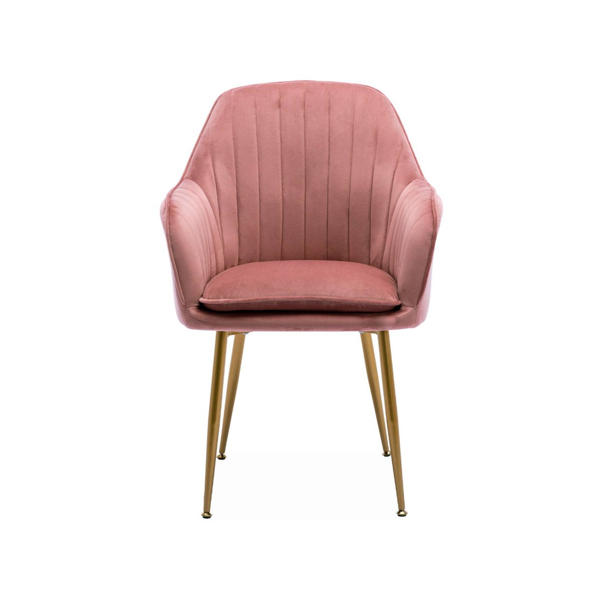 Fauteuil velours et pieds métal (lot de 4) SHELLA vieux rose, SWEEEK
