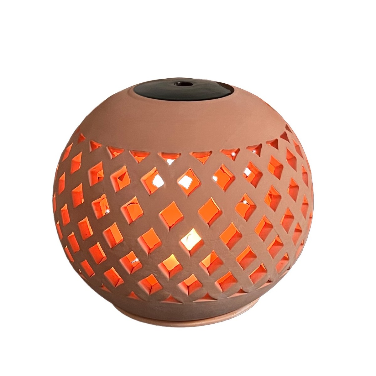 Photophore en terre cuite naturelle, YAZO beige, GERARD LAMY