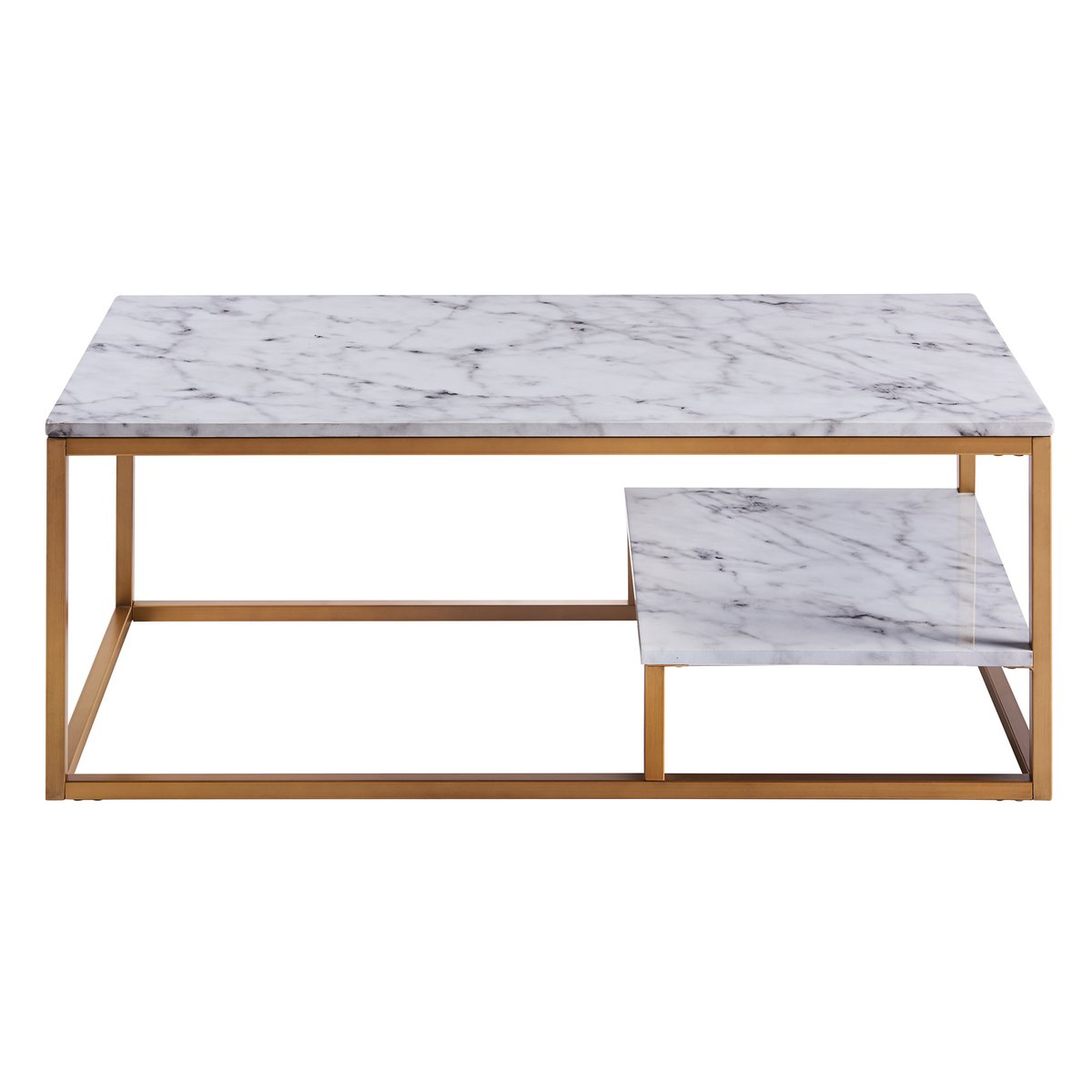 Table Basse Salon Moderne Effet Marbre jaune, TEAMSON HOME