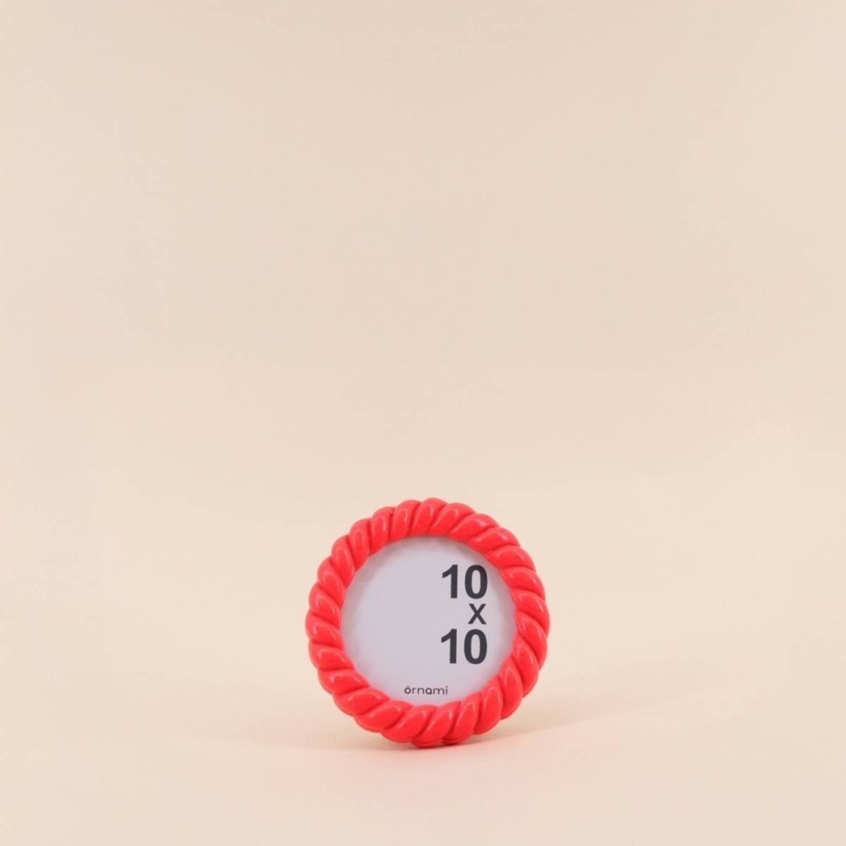 Cadre photo rond torsadé 13,5cm rose, ORNAMI