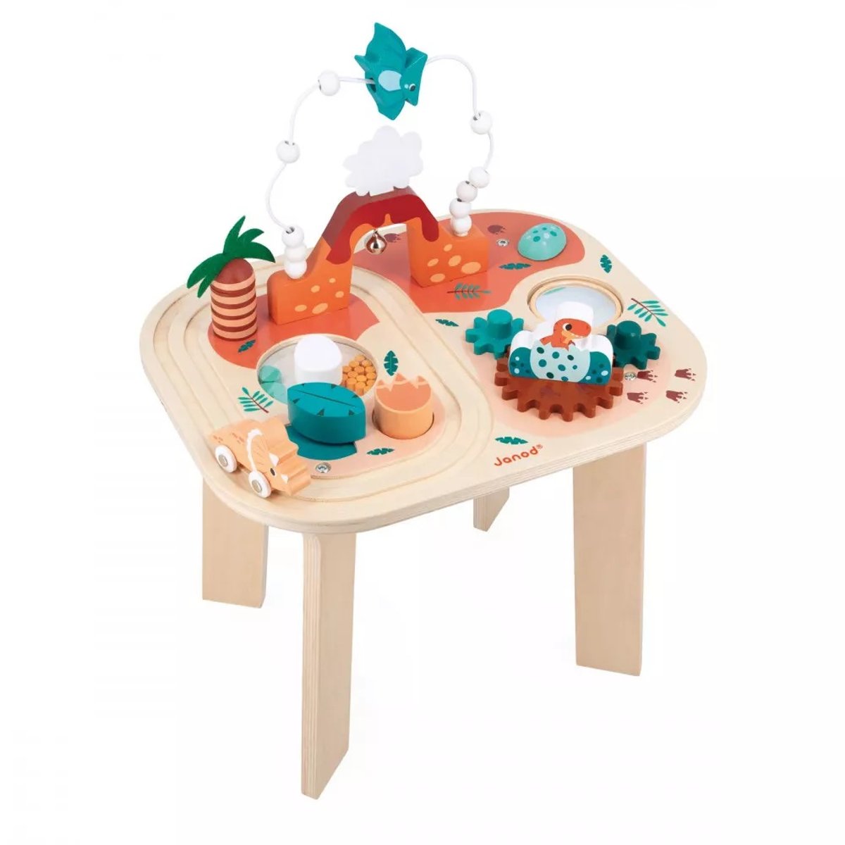 Table d'activités en bois Dino multicolore, JANOD
