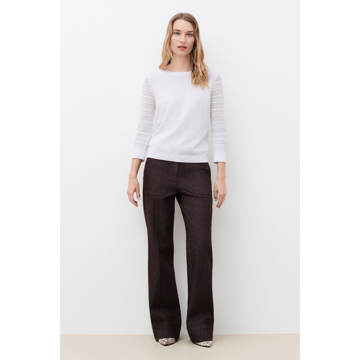 Pull droit col bateau MJAYNIE ecru, CAROLL
