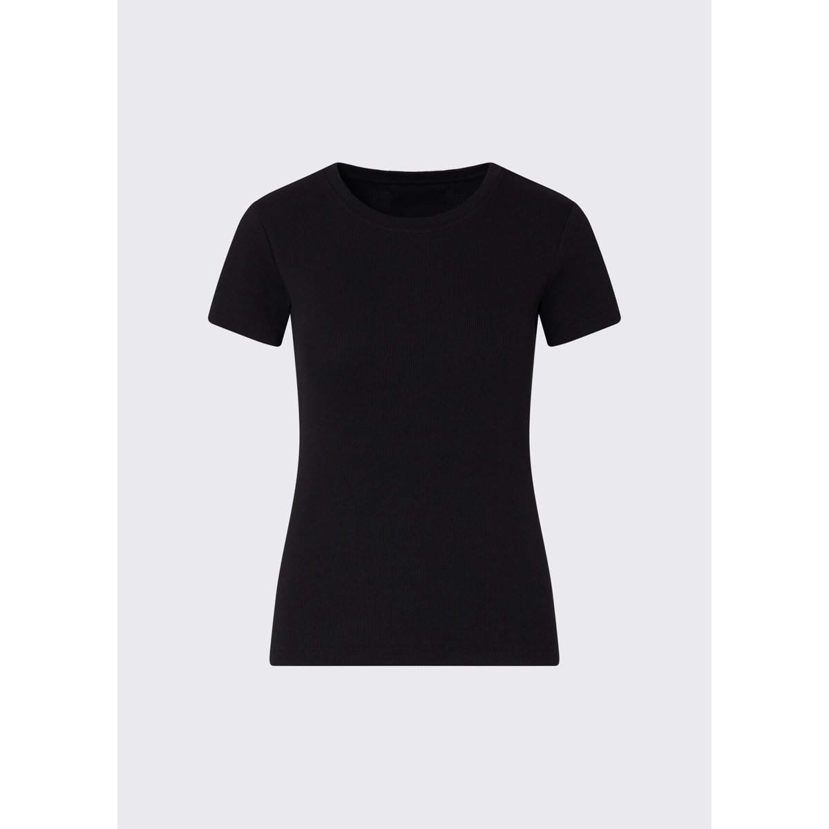 T-shirt côtelé avec patch logo noir, LIU JO