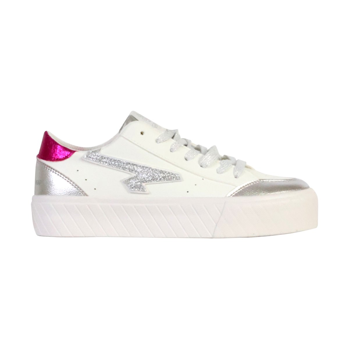 Basket Basse à Lacets Cyndia blanc rose, KAPORAL