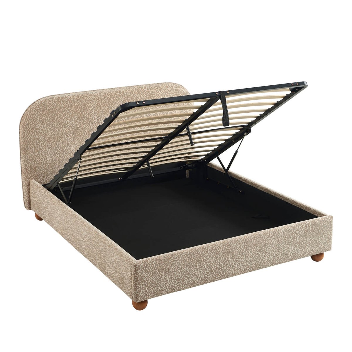 Lit coffre avec sommier relevable PILKA beige, SORELH