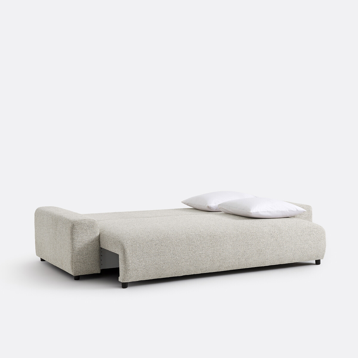 Canapé droit, convertible, avec coffre, 3 places, tissu texturé moucheté, GALENE ecru/bleu, LA REDOUTE INTERIEURS