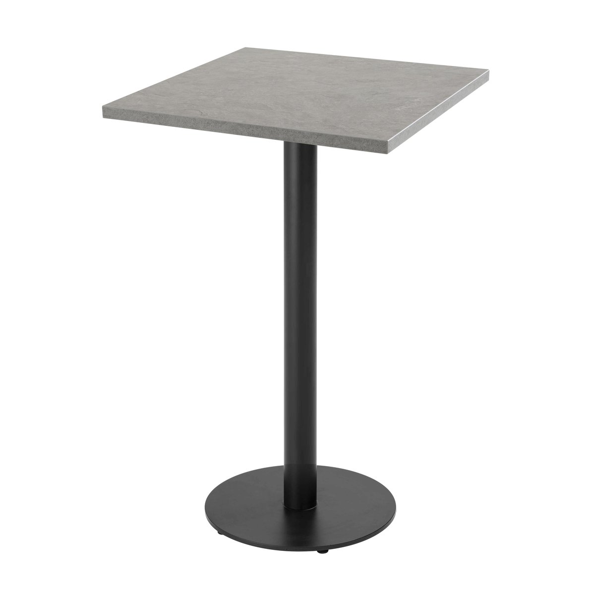 Table haute en aggloméré avec revêtement mélaminé RIVOLI béton gris, OVIALA