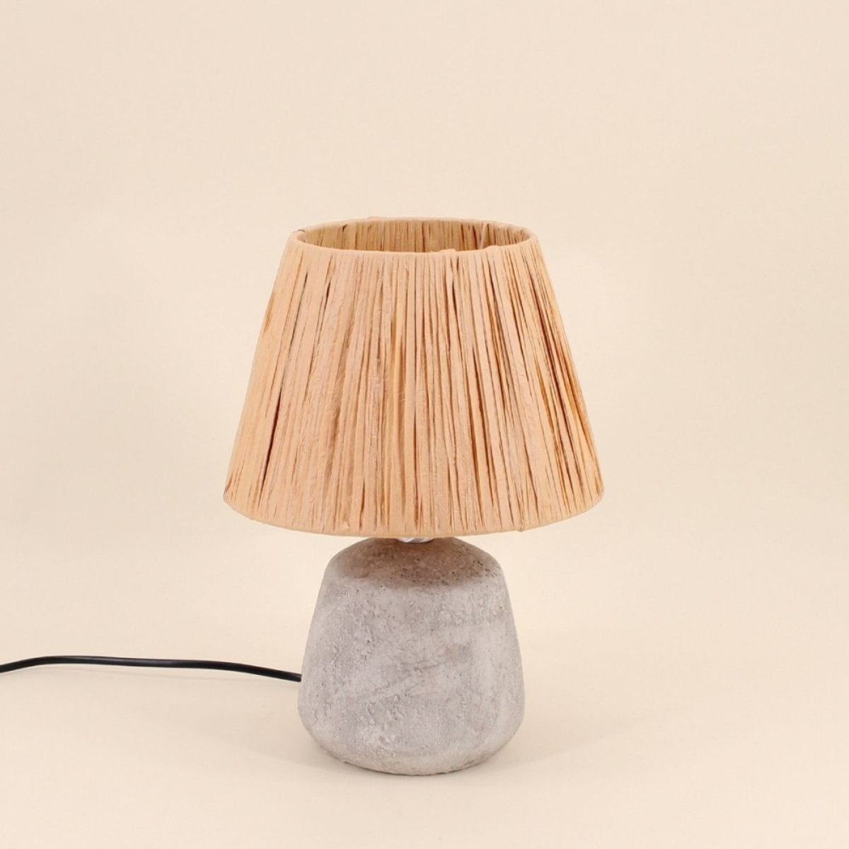 Lampe à poser effet pierre 30cm gris, ORNAMI
