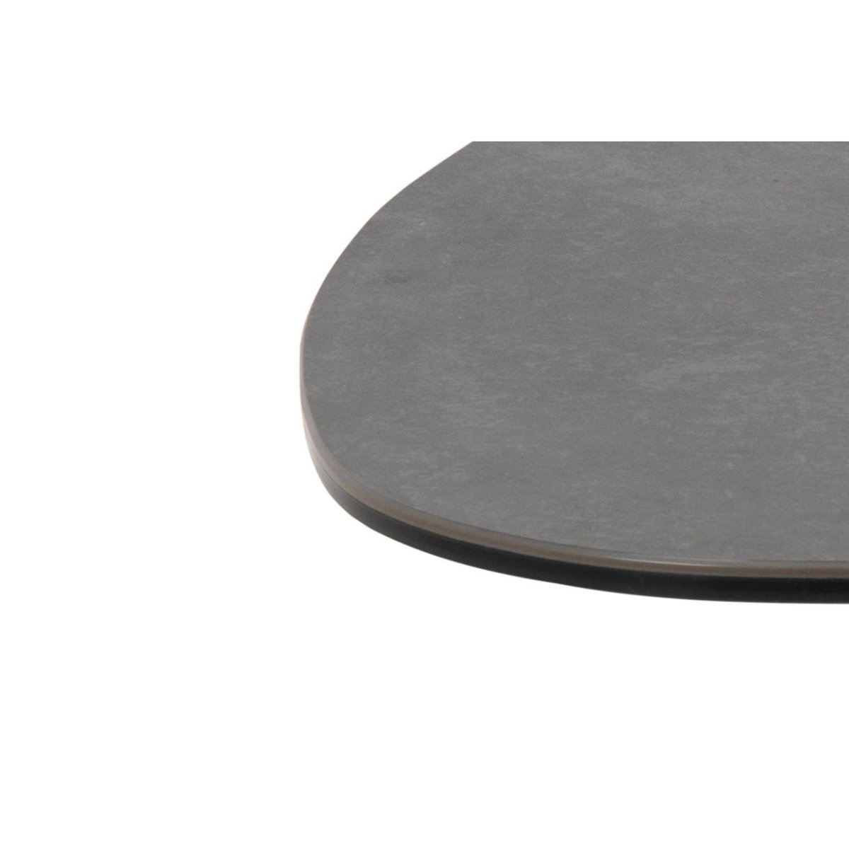 Table basse galet en céramique et pied en métal noir L100 - BARBARA gris, HELLIN, DEPUIS 1862