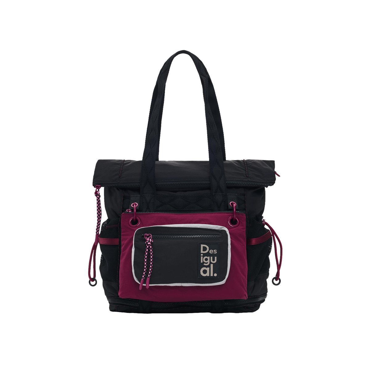 Grand sac à dos en nylon noir, DESIGUAL