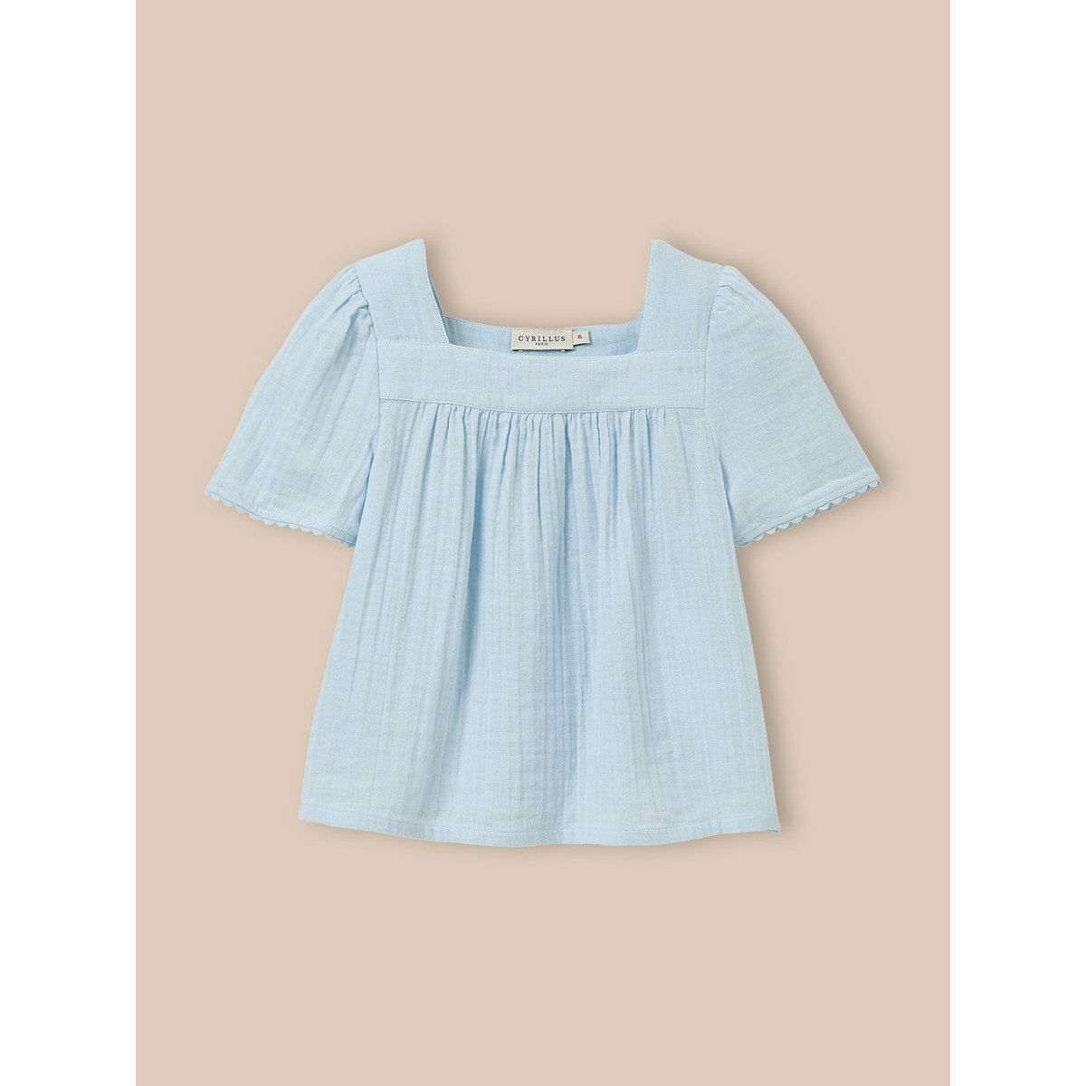 Chemise en gaze - coton biologique bleu pastel, CYRILLUS