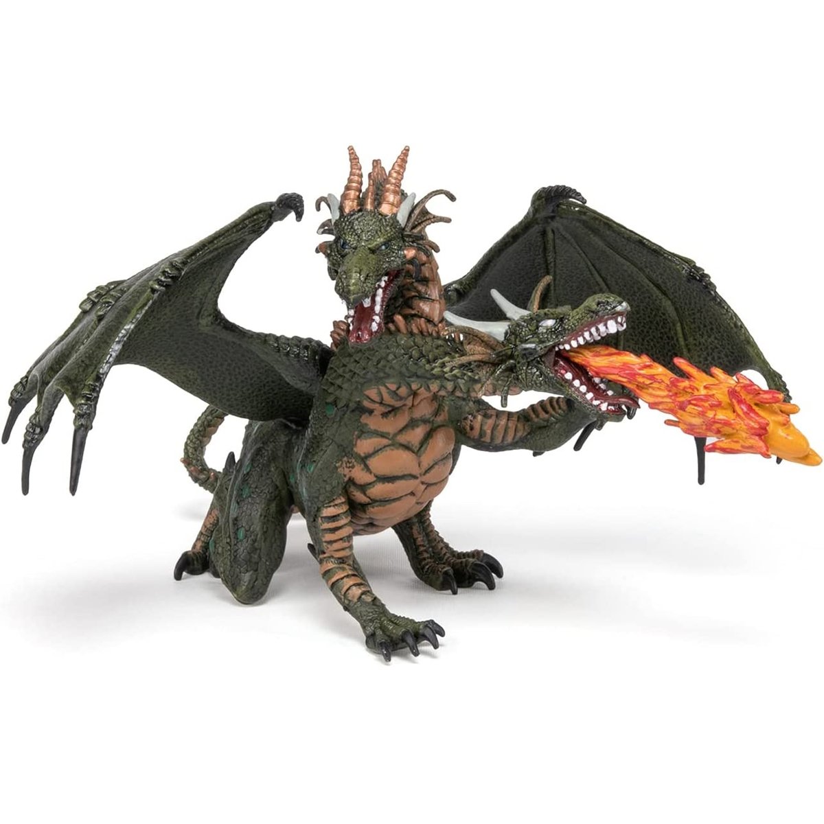 Figurine Dragon deux têtes vert, PAPO