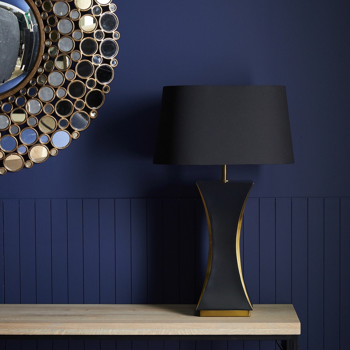 Lampe en métal noire et doré H 62cm - VALERY noir, SIGNATURE