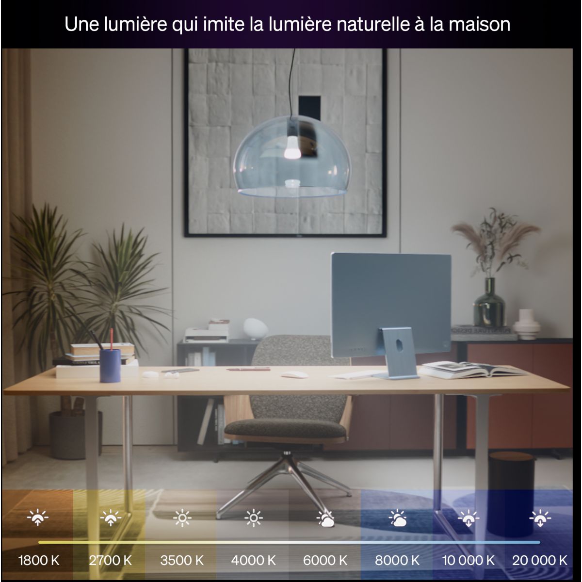 Ampoule LED connectée E27 White&Color Ambiance 75W couleur unique, PHILIPS HUE