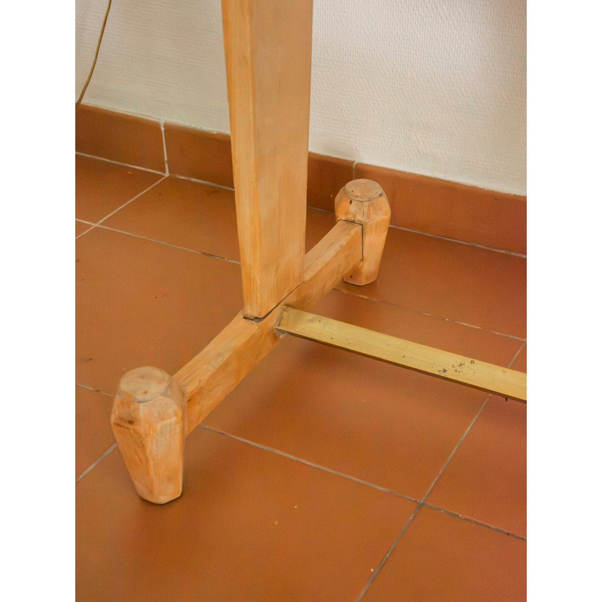 Table à manger bistro en bois à rabats Denise N°1362 - Bon état bois clair, DEBONGOUT