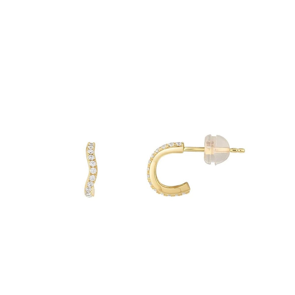 Boucles d'oreilles en Or 375/1000/oxyde de zirconium De Zirconium et Oxyde de zirconium or, JULIETTE