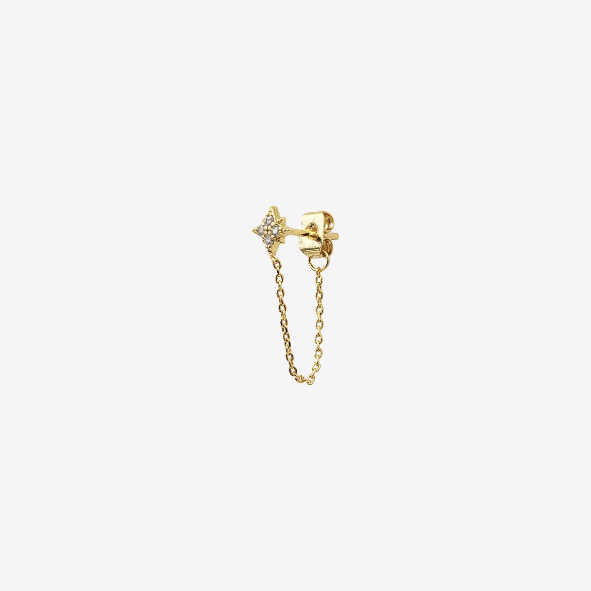 Boucle d'oreille à l'unité doré à l'or fin bella blanc, CAROLINE NAJMAN
