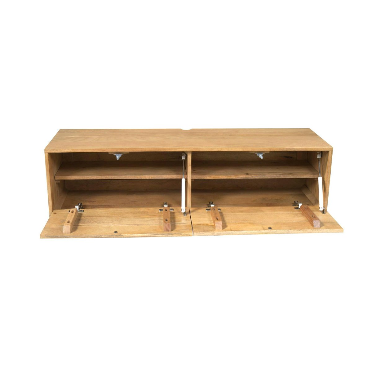Meuble TV suspendu en bois, 2 portes 120 cm JUNO bois clair, PIER IMPORT