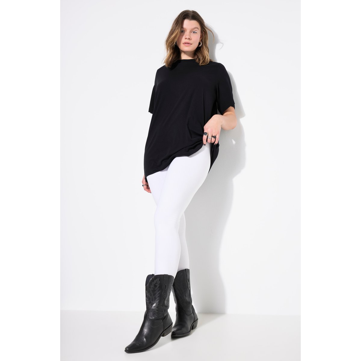 Legging, jersey, taille haute blanc neige, STUDIO UNTOLD