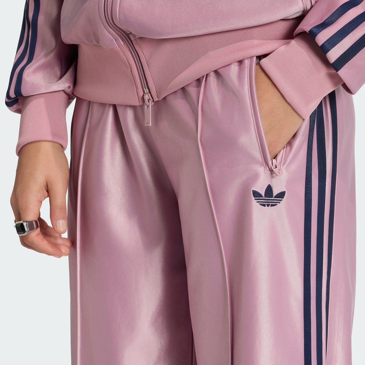 Pantalon De Survêtement Ample Métallisé Firebird magic mauve / night indigo, adidas Originals