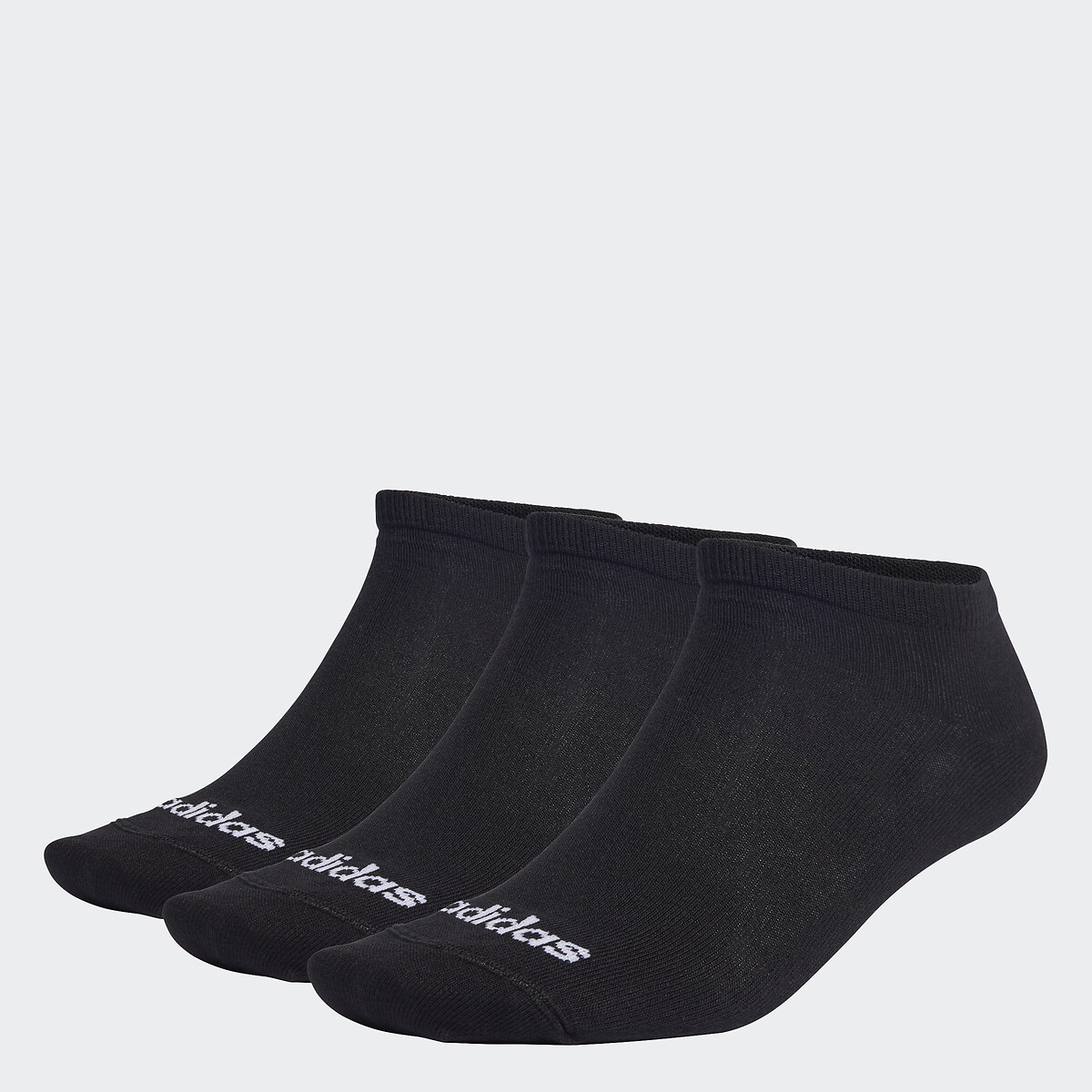 Lot de 3 paires de socquettes fines Linear noir + noir + noir, adidas Performance