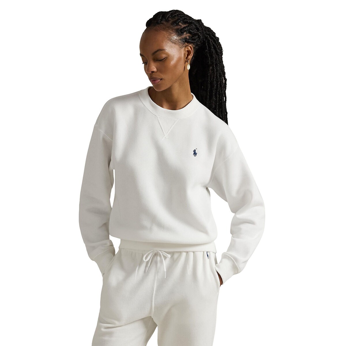 Sweat col rond manches longues blanc, POLO RALPH LAUREN