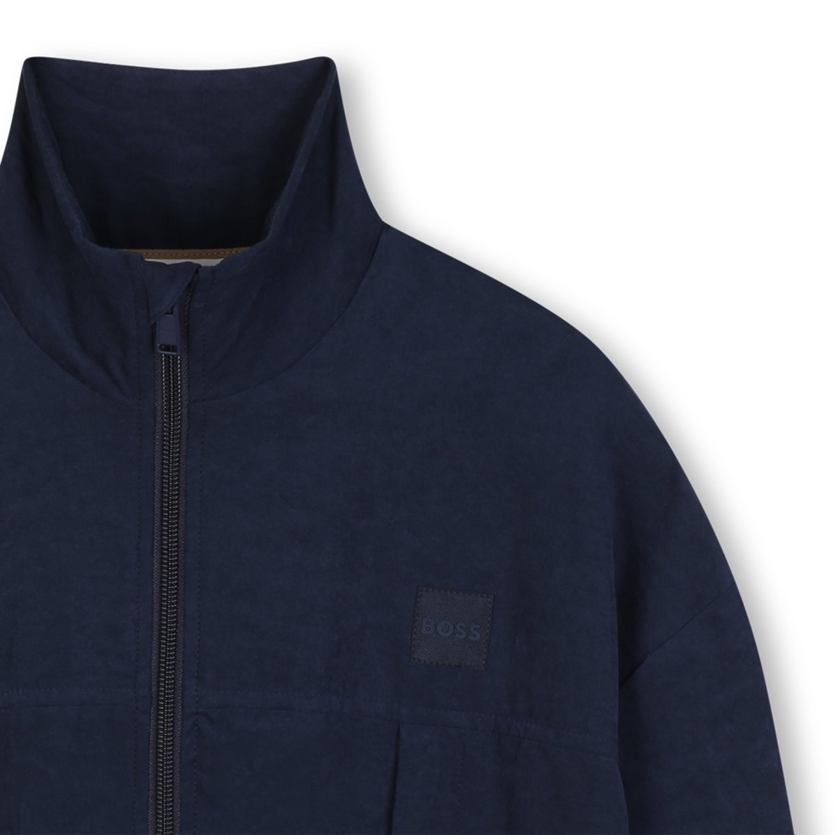 Cardigan en weavy satin bleu cargo, BOSS KIDSWEAR
