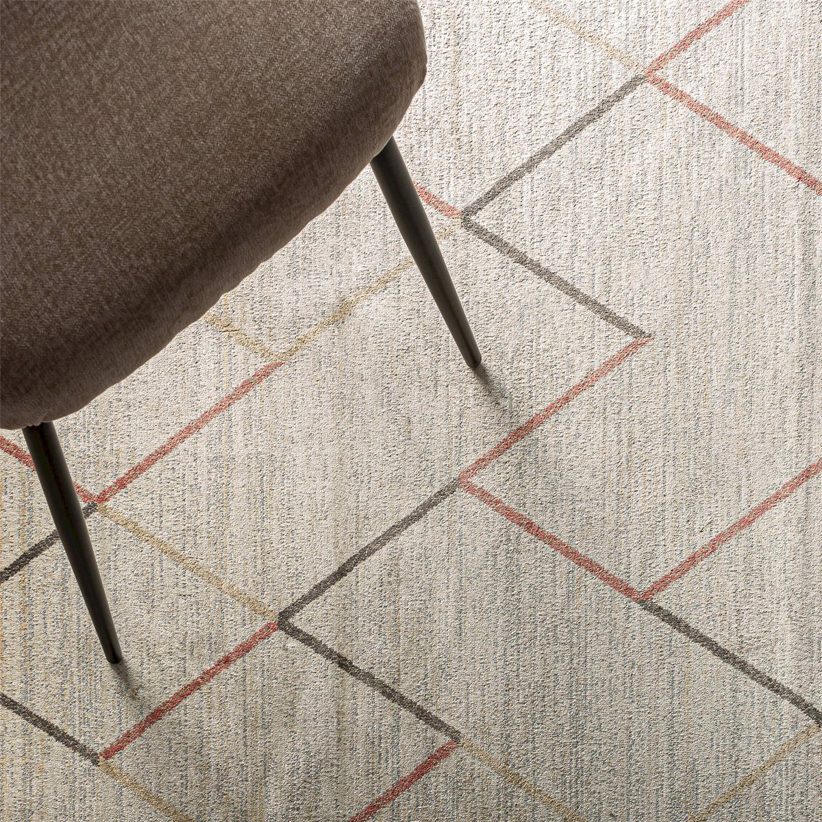 Tapis salon rectangulaire, Style contemporain beige sable doux contemporain, RECOLLECTION