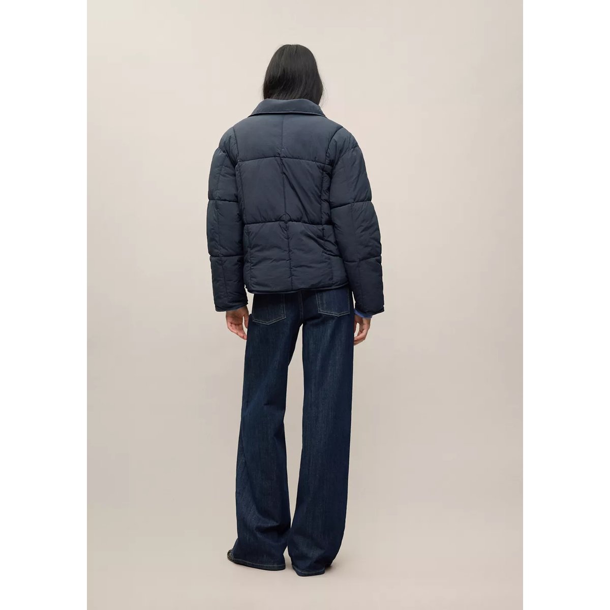 Anorak matelassé boutons bleu marine, MANGO TEEN