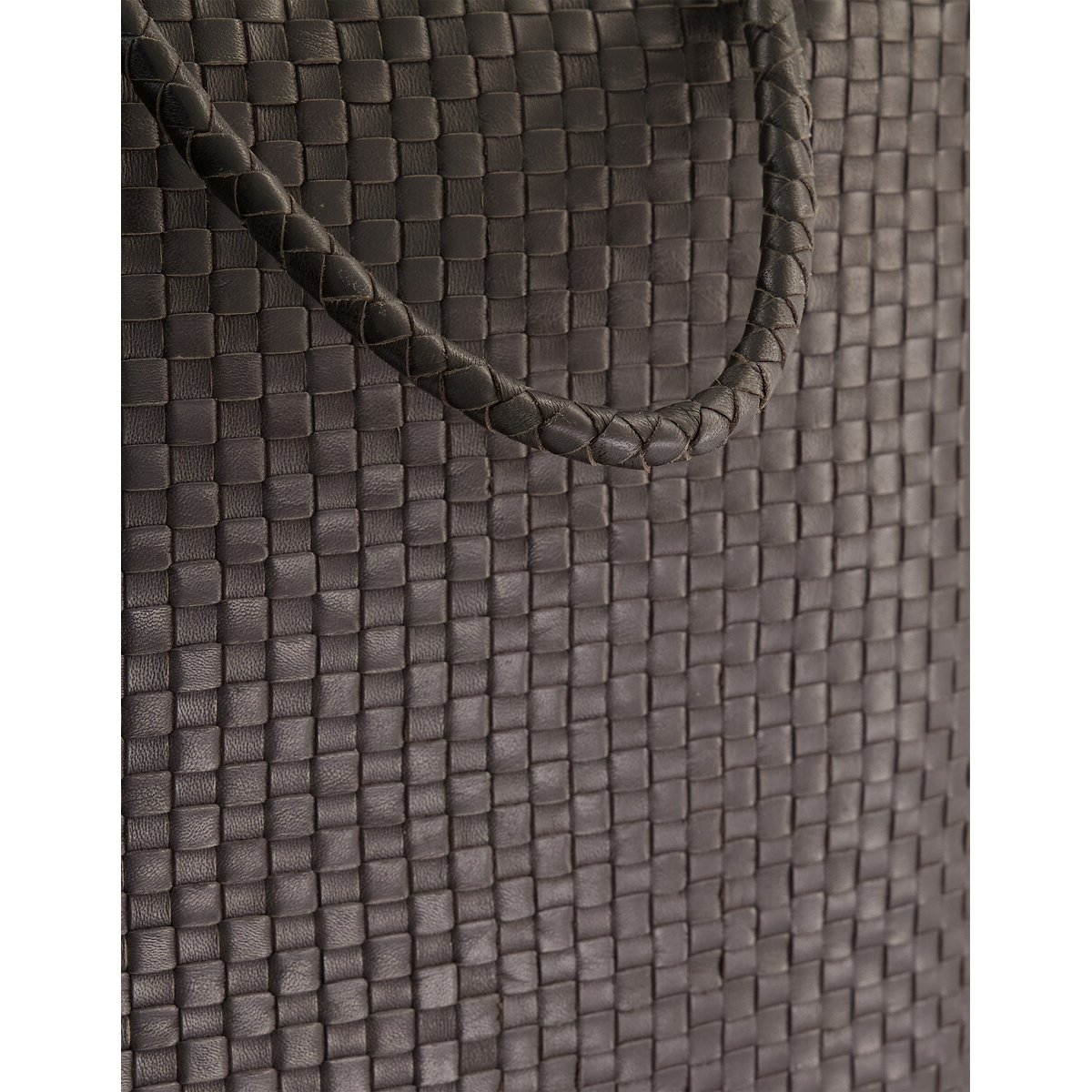 Sac tote en cuir tressé fauve, IKKS