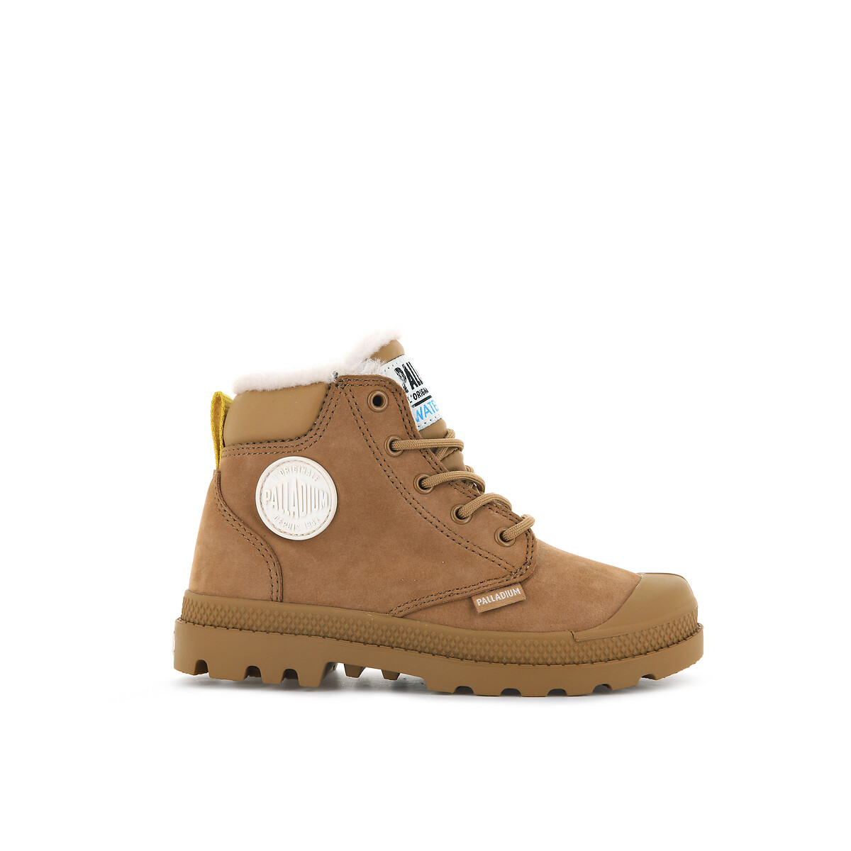 Pampa Hi Cuff Waterproof gevoerde leren bottines kastanje, PALLADIUM