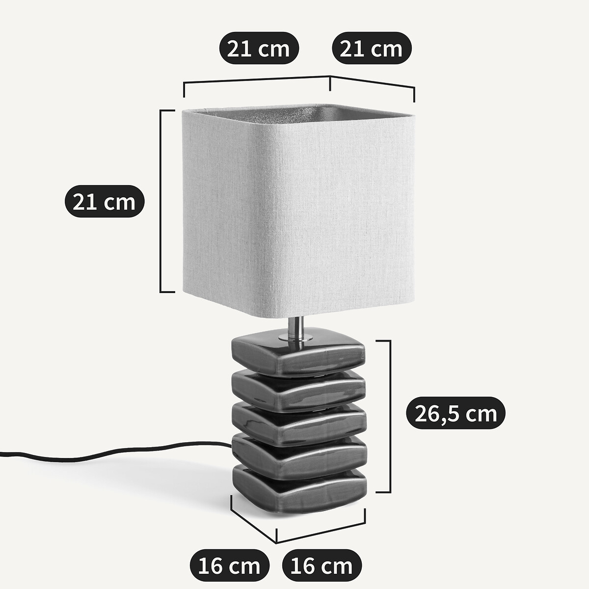 Lampe céramique, Piettato vert cèdre, AM.PM