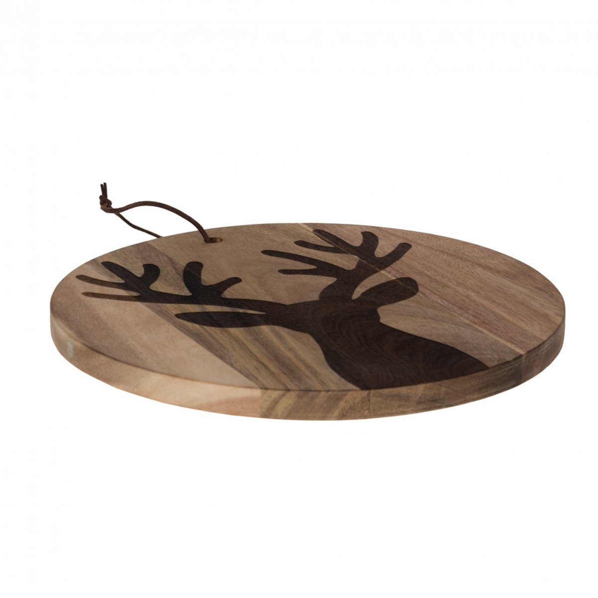 Planche bois cerf D 26 cm marron, AMADEUS