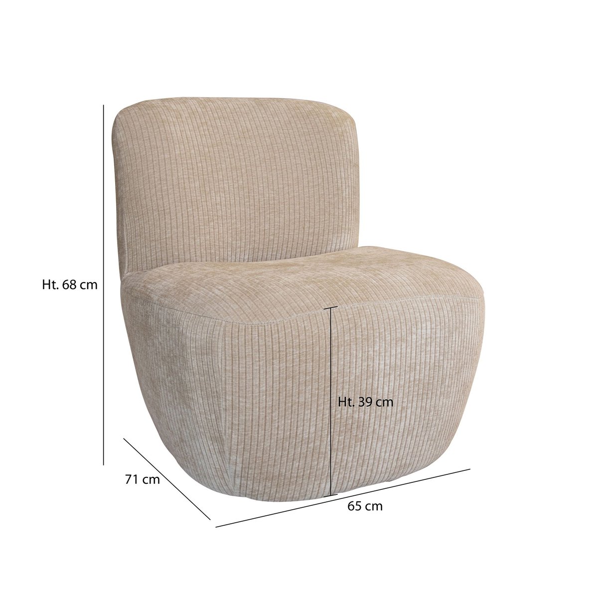 Fauteuil en tissu bouclette et structure en bois, COME beige, NOW'S HOME