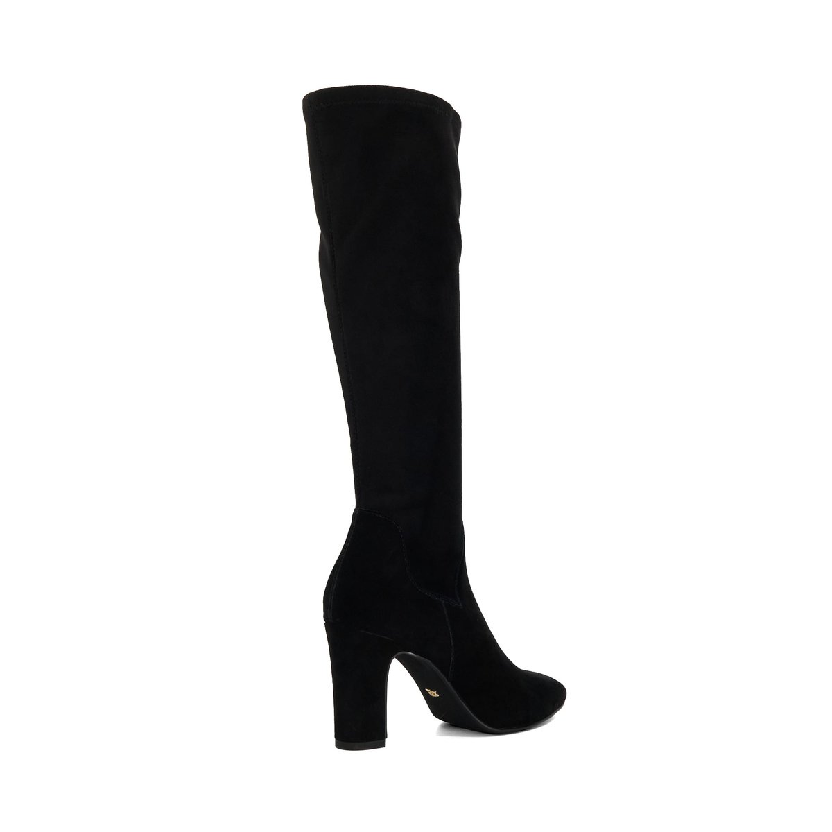 Bottes à bout en amande et talon carré coupe large - Wide Fit SIMPLE black-suede mix, DUNE LONDON