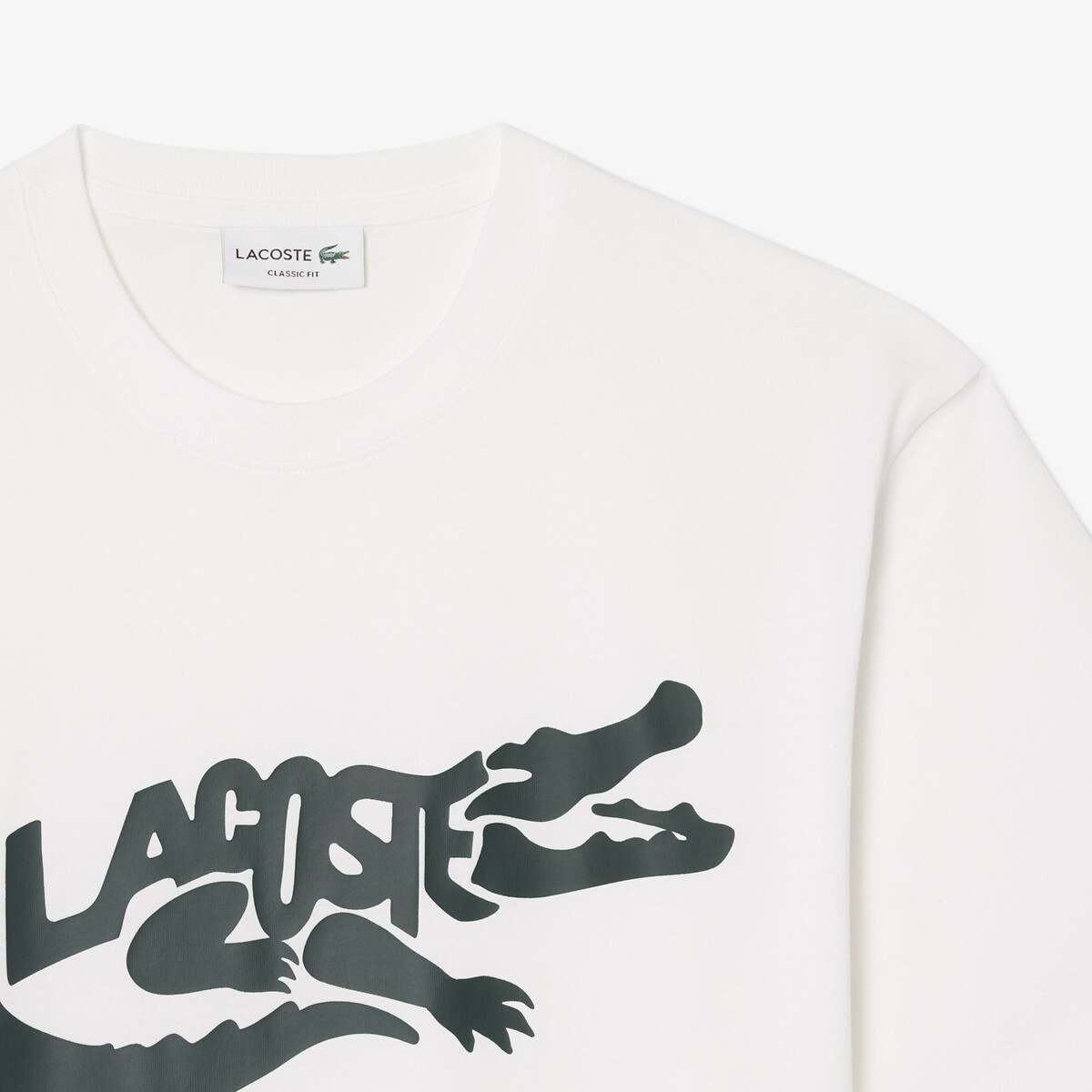 T-shirt em jersey estampada branco, LACOSTE