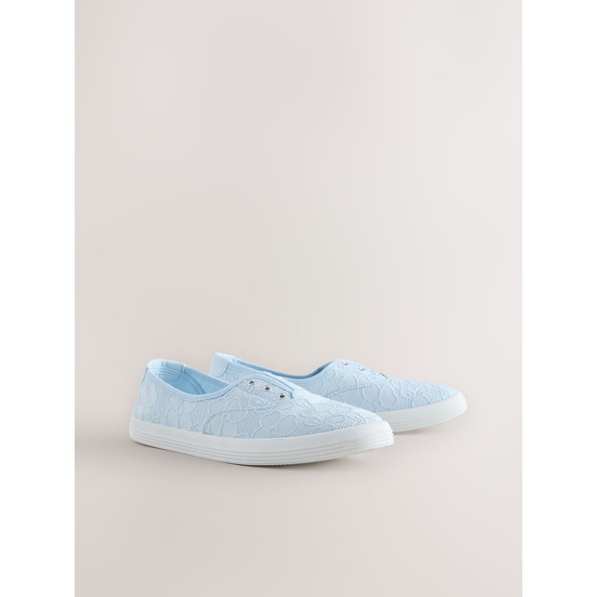 Baskets sans lacets en toile bleu clair, NEXT