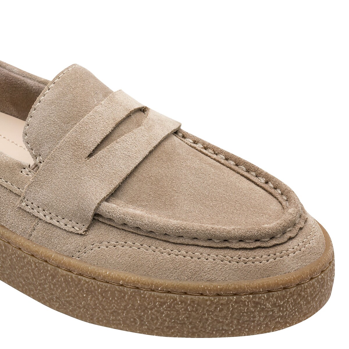 Mocassins en cuir suédé taupe, TAMARIS
