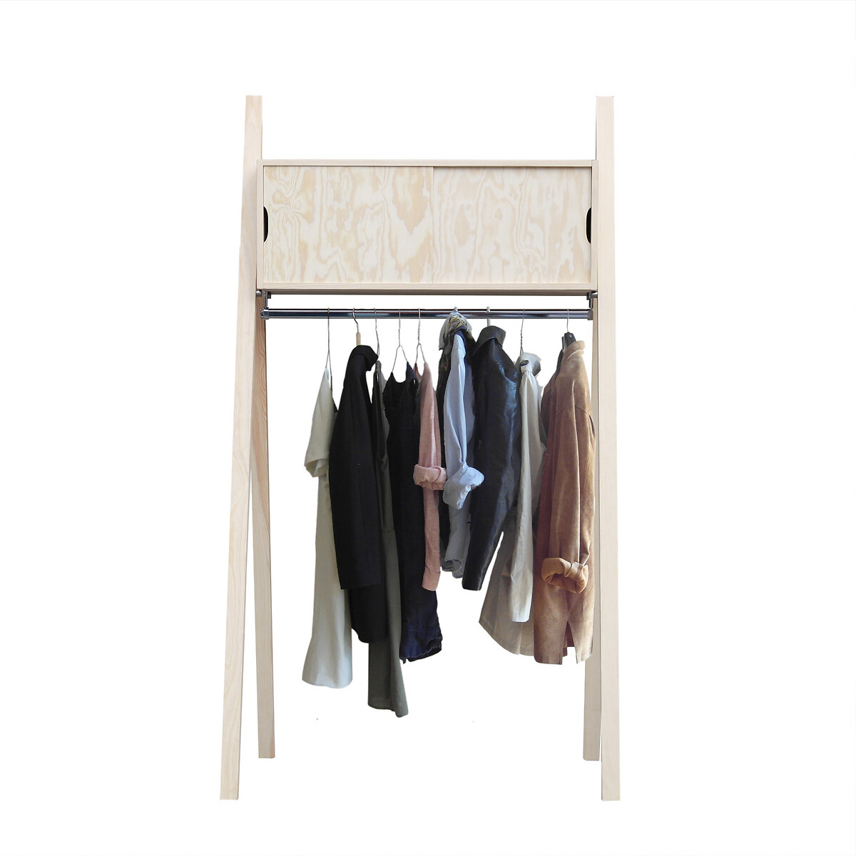 Portant en bois massif avec portes - Everlasting beige, EUROPE & NATURE