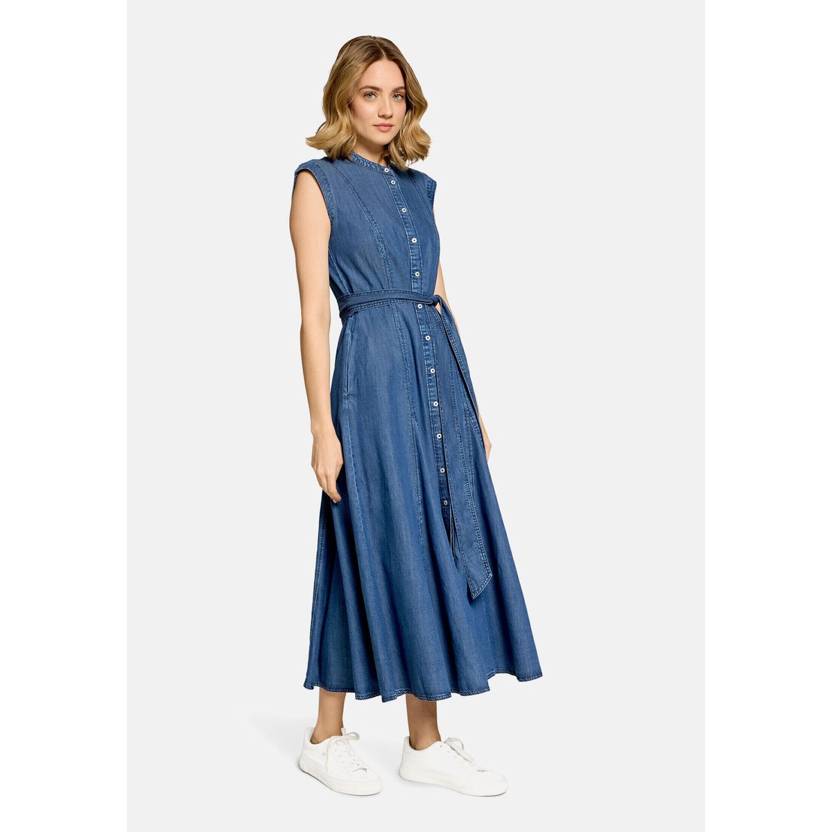 Robe en jean à poches extérieures bleu, CARTOON