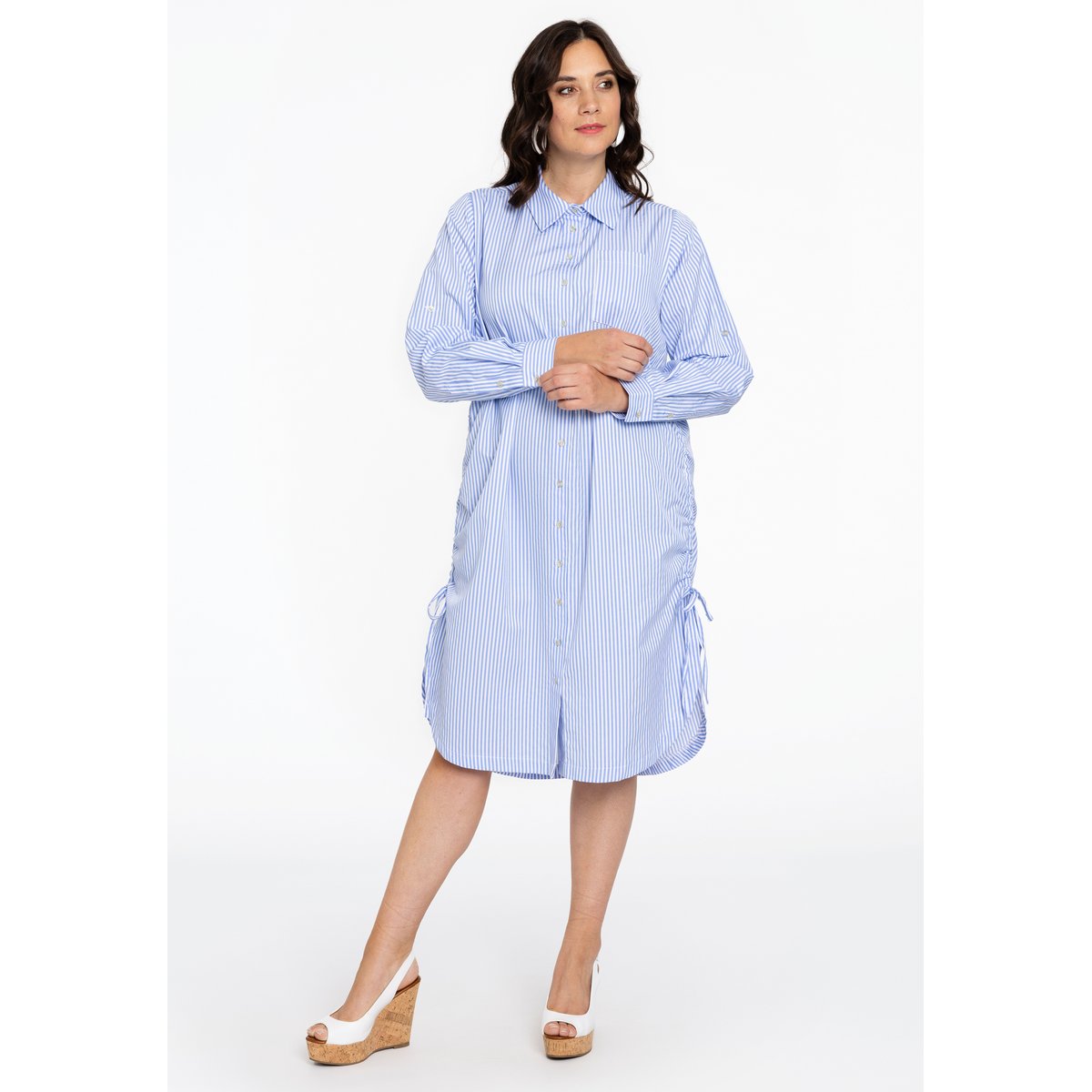 Robe avec rayures bleu clair, YOEK