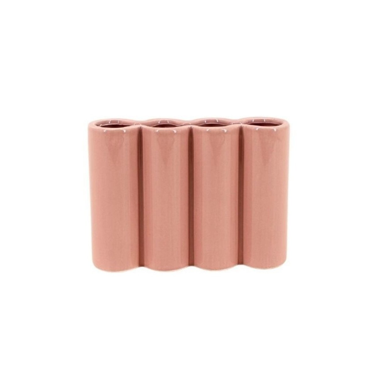 Vase en céramique alvéolé, H17cm rose, ORNAMI