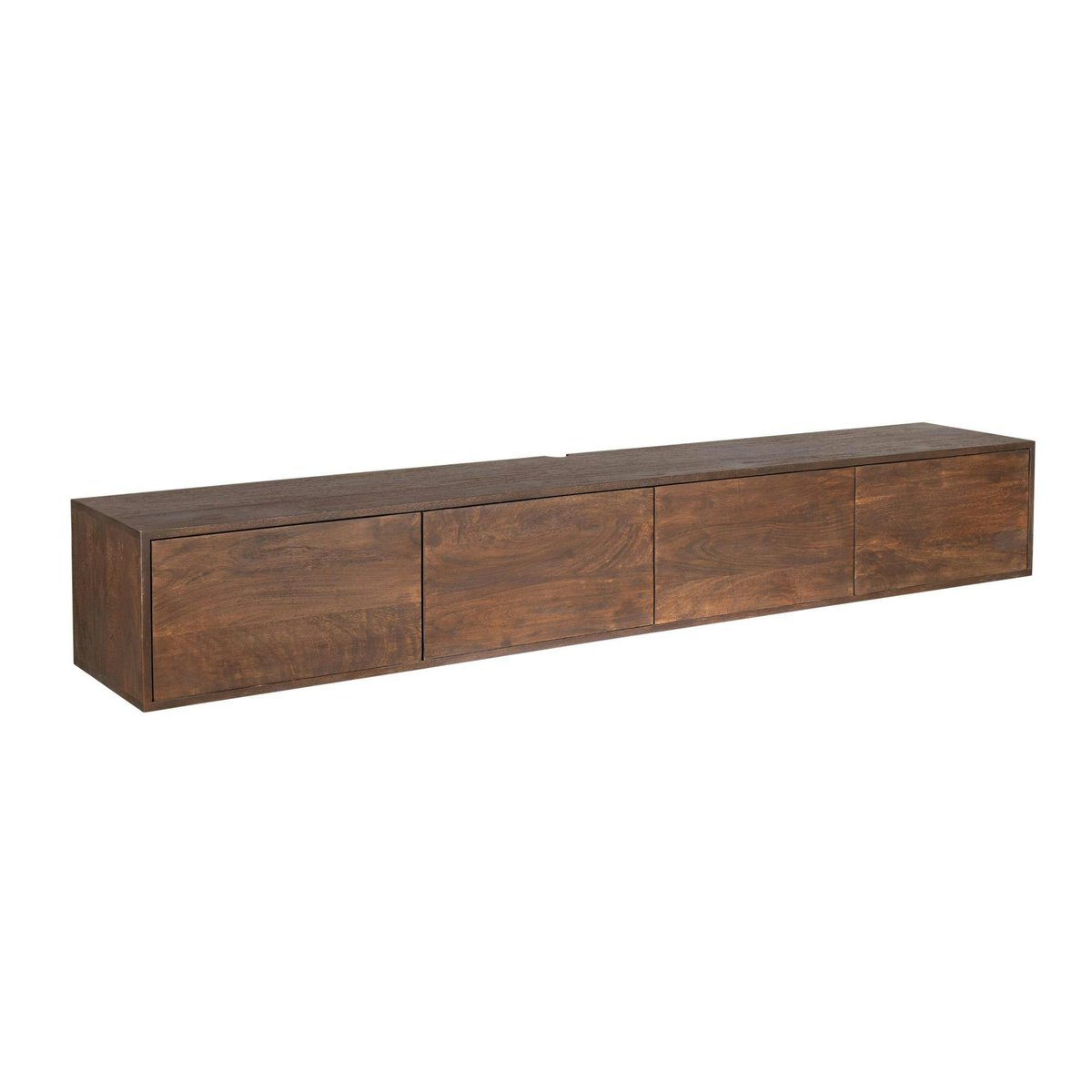 Meuble TV mural en bois 240 cm, 4 portes JUNO bois foncé, PIER IMPORT
