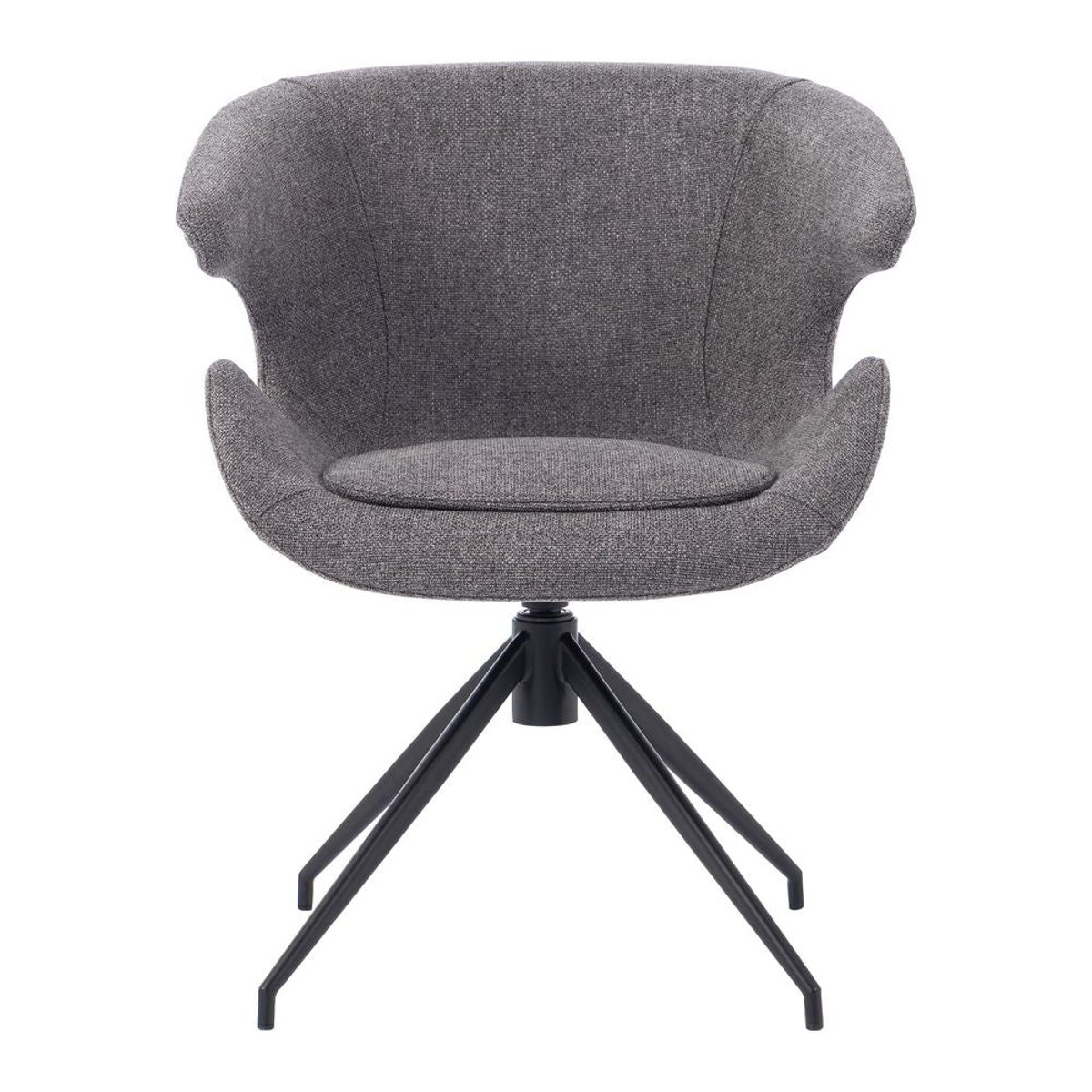 Chaise repas accoudoir tissu gris foncé, ZAGO