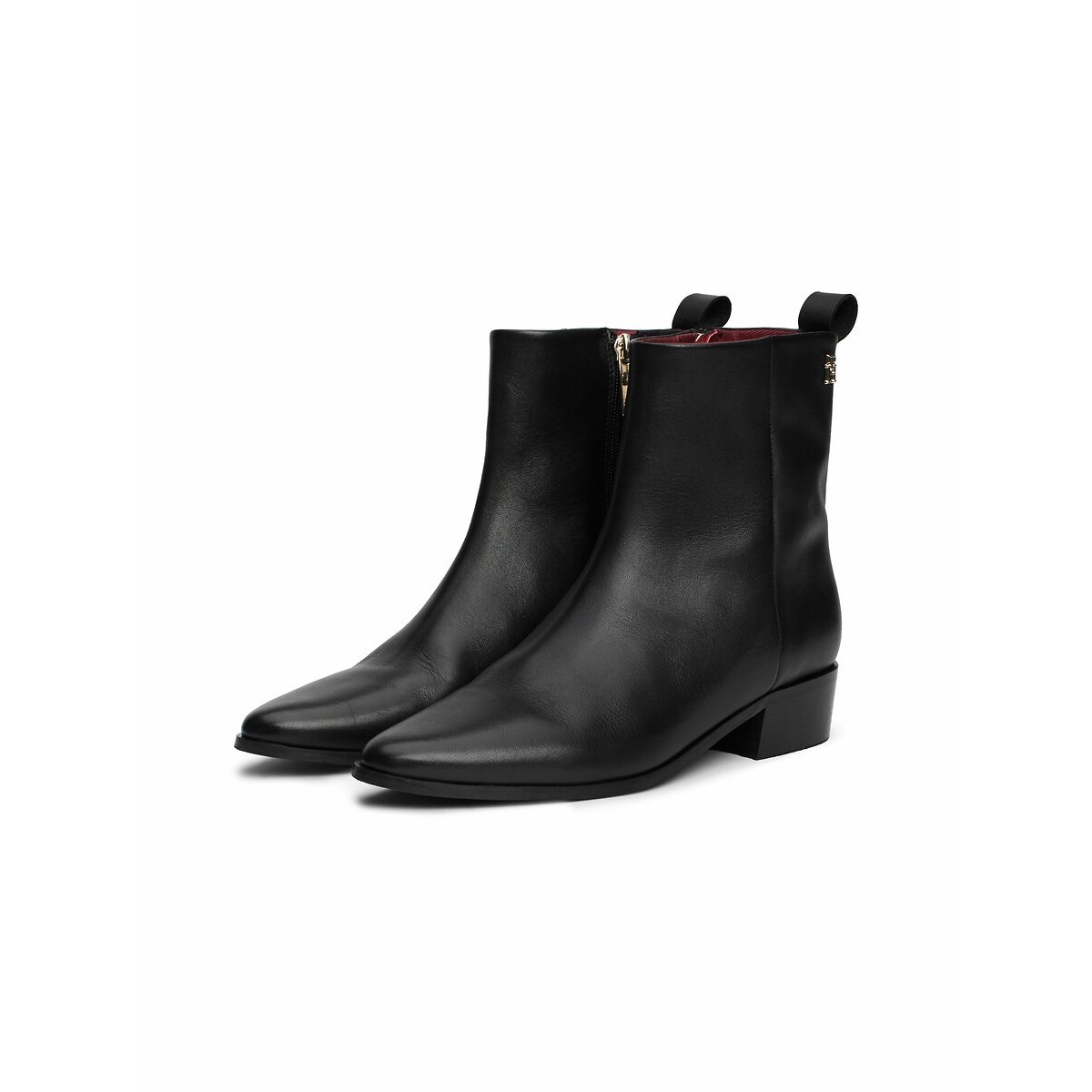 Botines de piel tipo cowboy con tacón negro, TOMMY HILFIGER