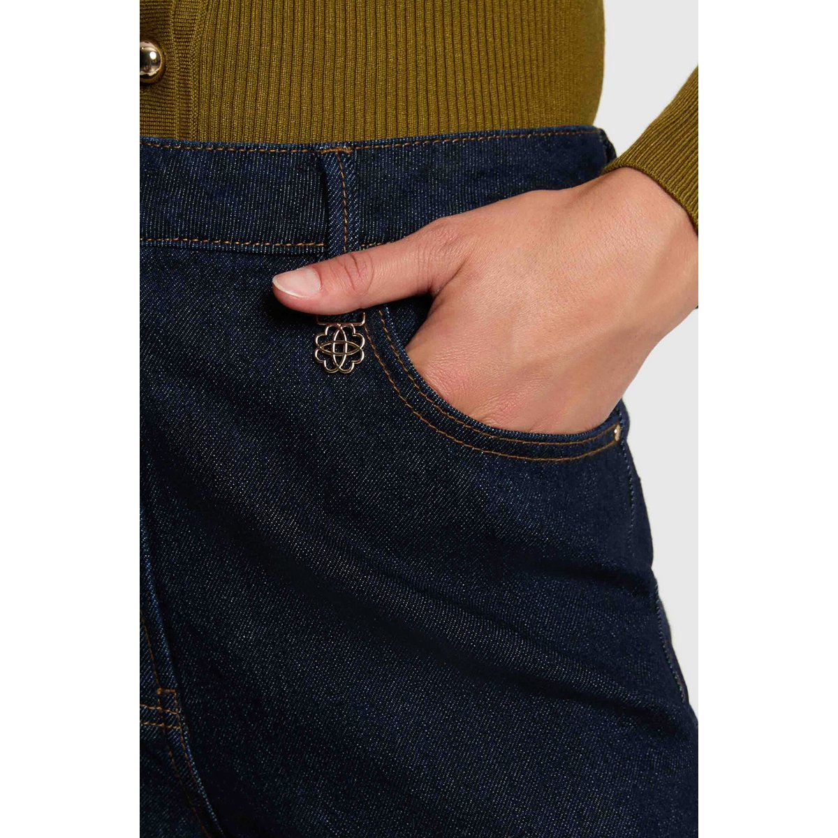 Jean large taille haute bleu, MORGAN