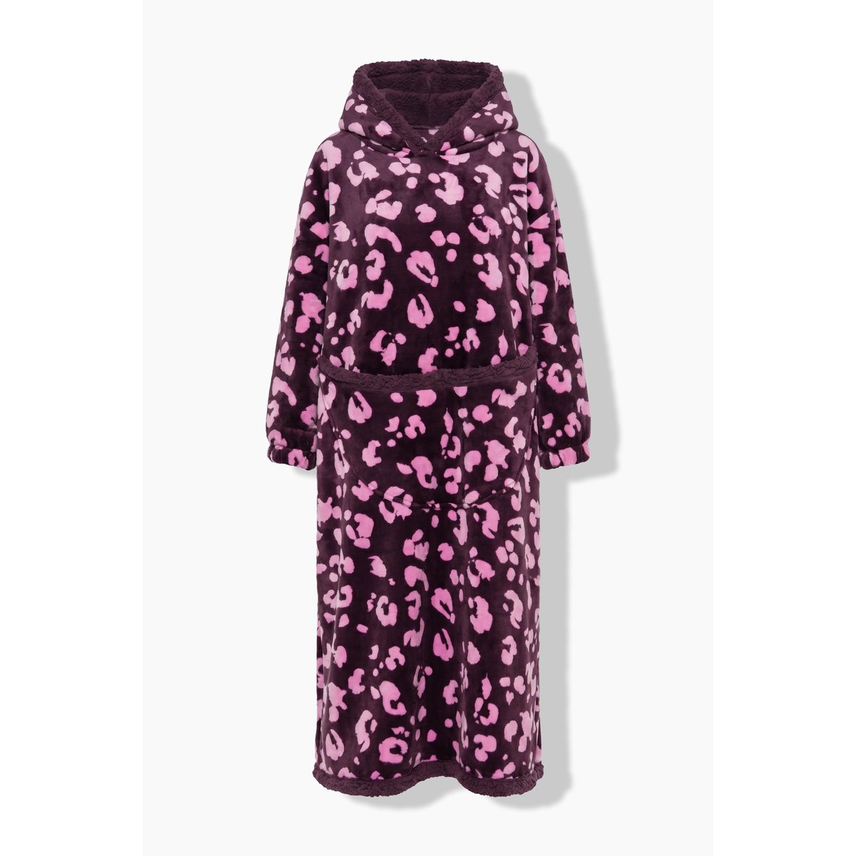 Poncho d'intérieur en tissu peluche prune foncé, ULLA POPKEN