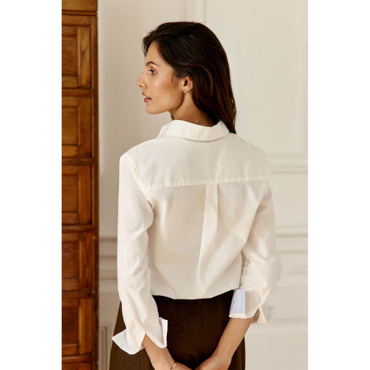 Chemise imprimé à rayures CARLI 11-ecru, LA PETITE ETOILE